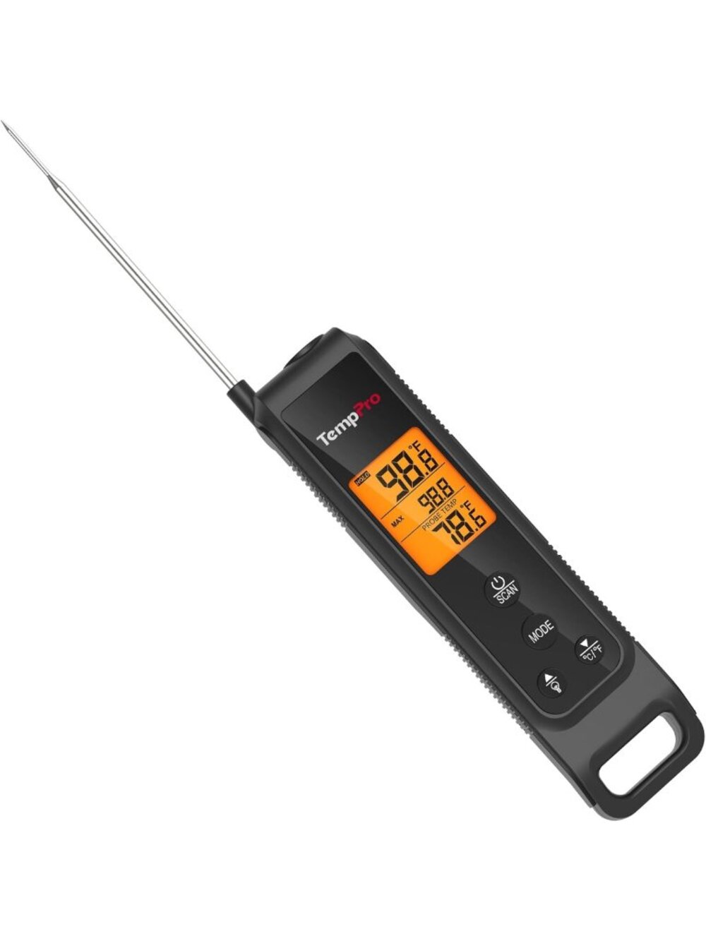 2-in-1 Instant Read Cooking Thermometer - Infrared & Meat Probe, Non-Contact